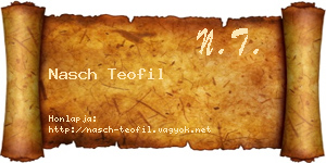 Nasch Teofil névjegykártya